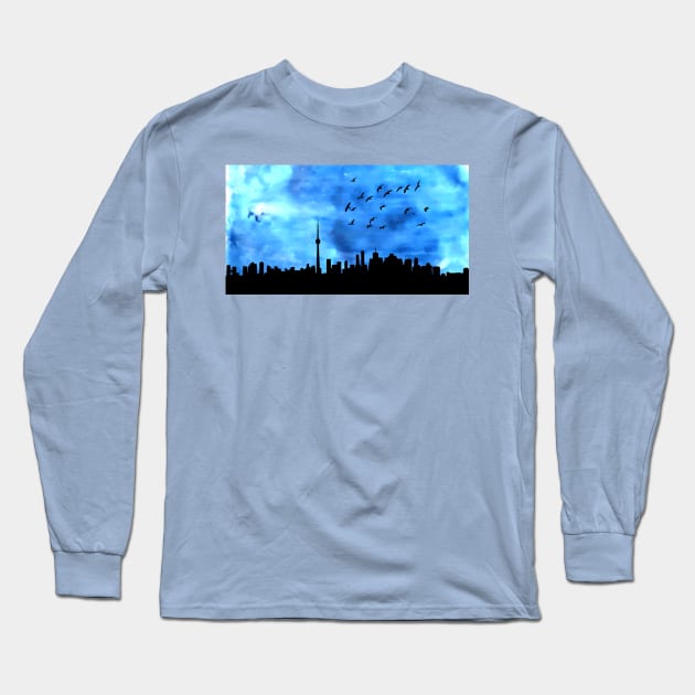 Toronto Skyline Long Sleeve T-Shirt by jhsells98